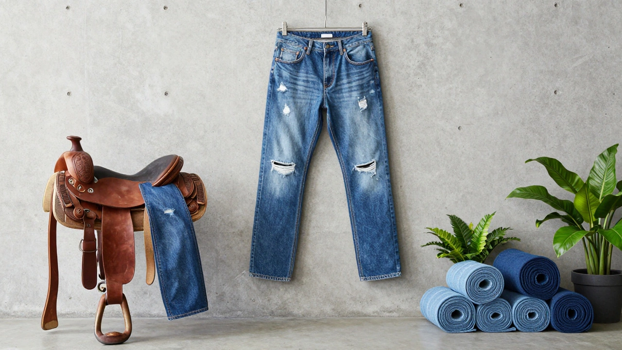 Composite showing western, fashion, and sustainable denim styles.