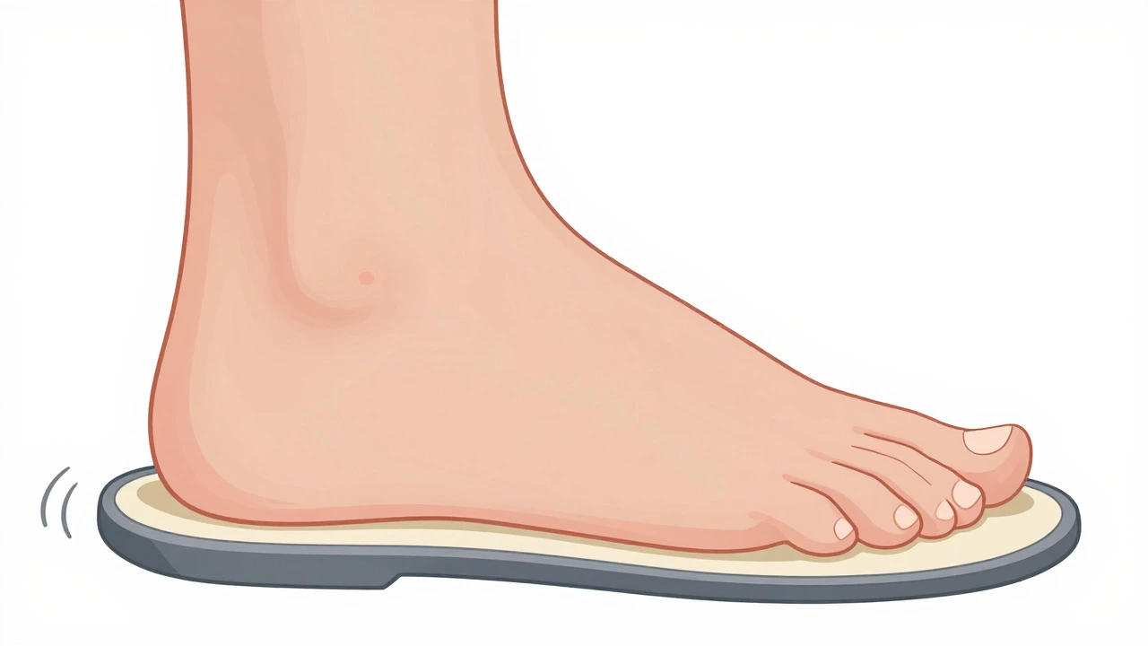 Conceptual diagram showing proper toe room and secure heel fit in a slipper