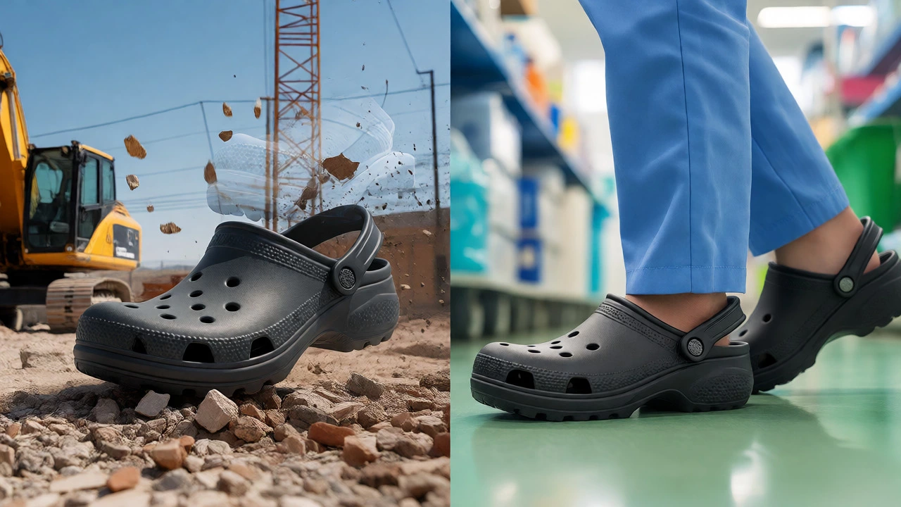 Comparison of construction hazards vs safe healthcare footwear